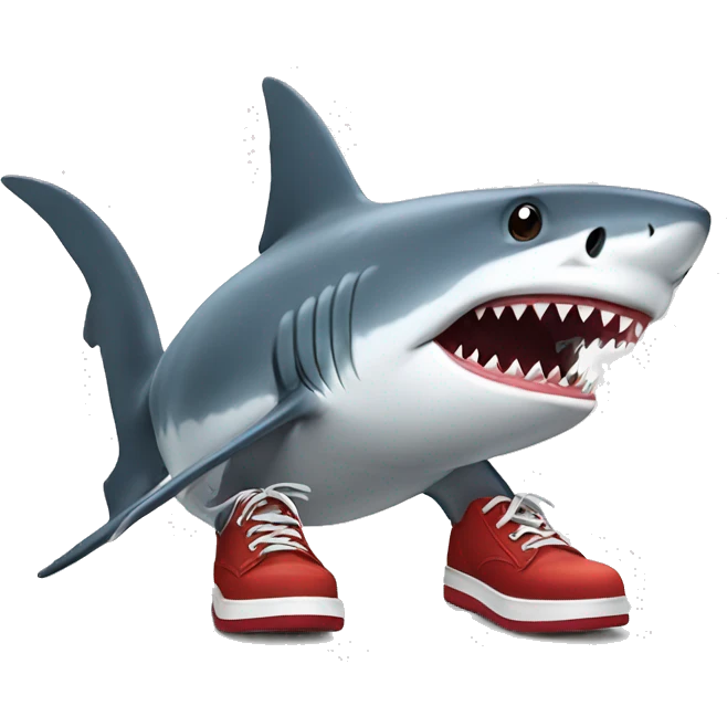 Shark with shoes emoji