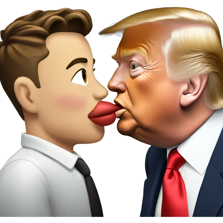 Trump kissing Elon musk emoji