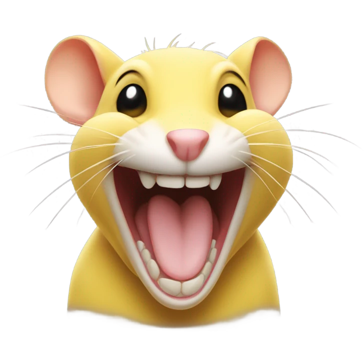 Yellow rat evil laughing emoji