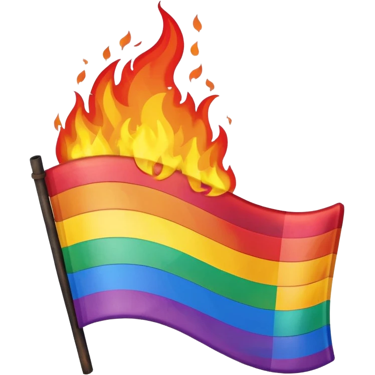 destroyed by fire lgbt flag  emoji
