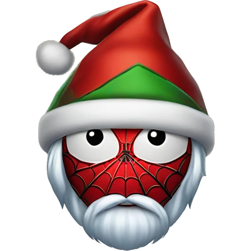  spider-man wears santa claus hat emoji