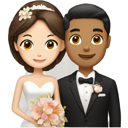 Brown newly weds in Japan  emoji