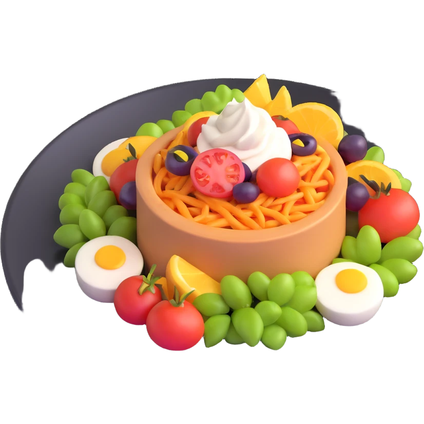 gourmet dish with garnish, delicious food emoji