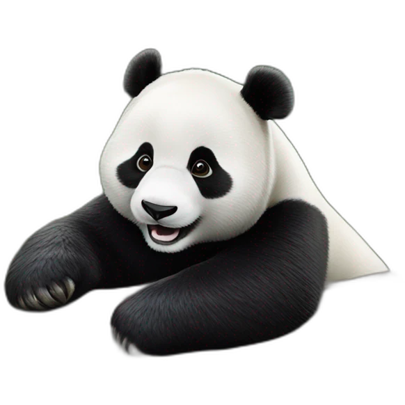 Panda roux sur une loutre emoji