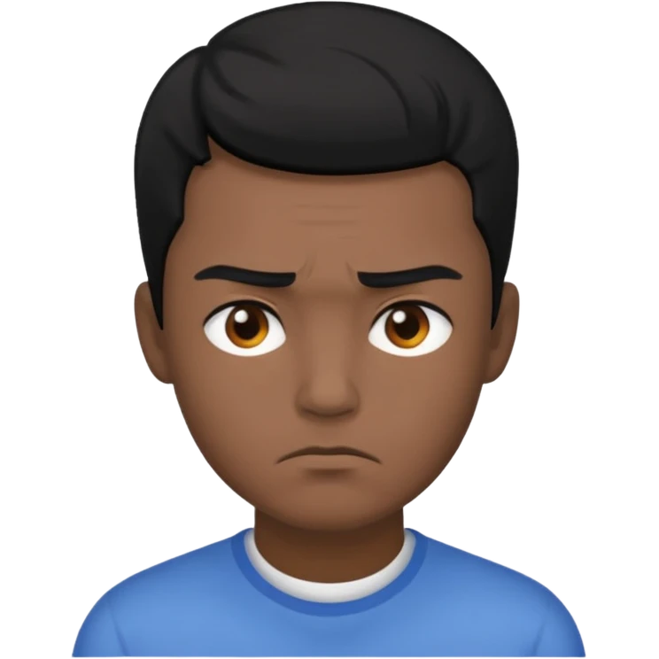 ligth black hair man thinking emoji
