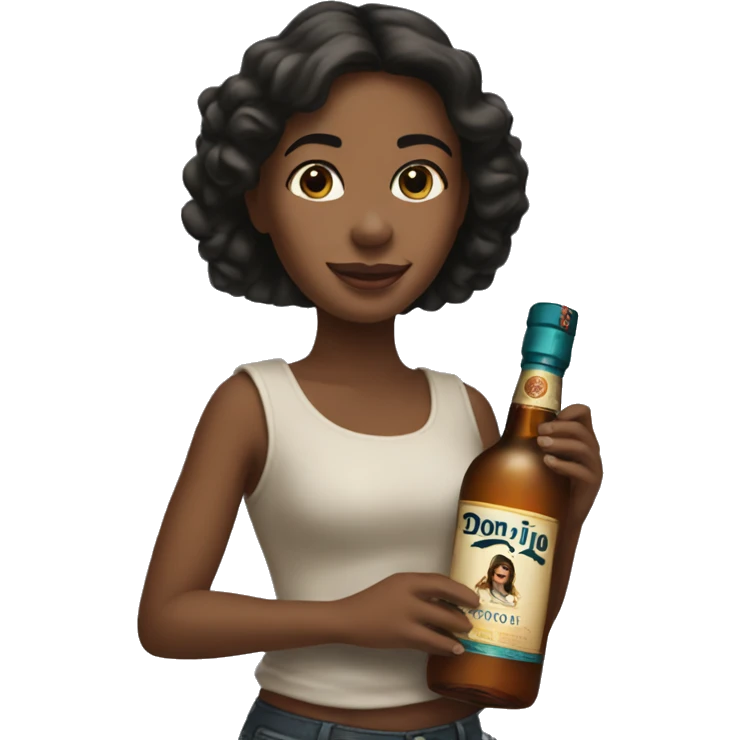 Girl holding Don Julio bottle emoji