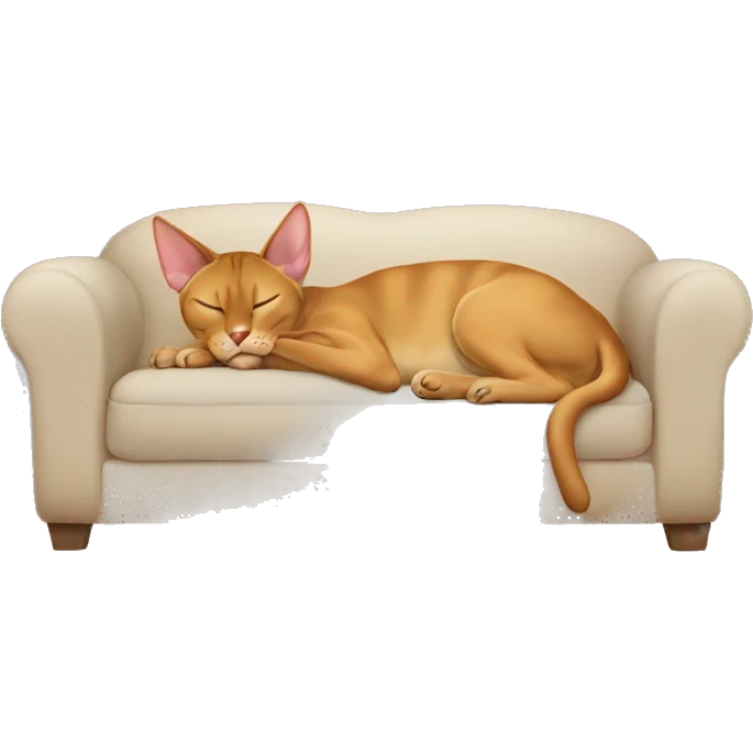 Chausie cat sleeping on sofa  emoji