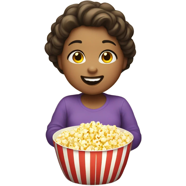 Fat girl eating popcorn  emoji