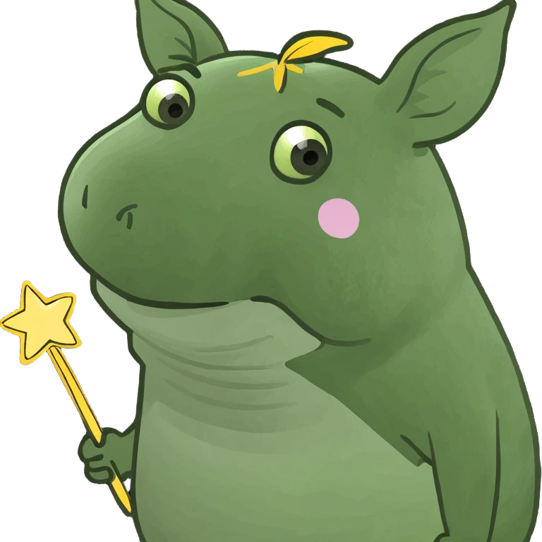 Props pig with a fairy wand emoji
