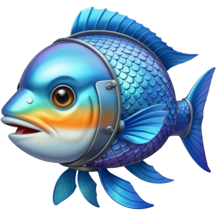 A fish wearing an airplane pilot’s helmet. emoji