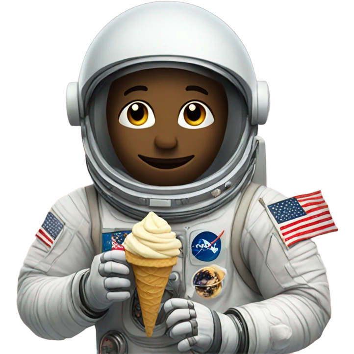 Astronaut eating ice cream emoji