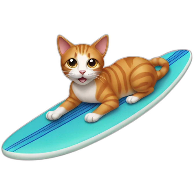 Cat on surfboard emoji