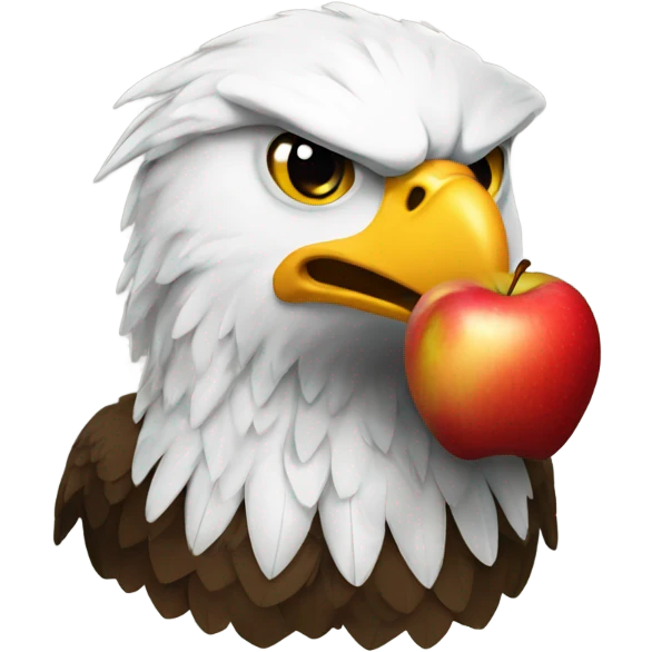 Eagle with an apple emoji