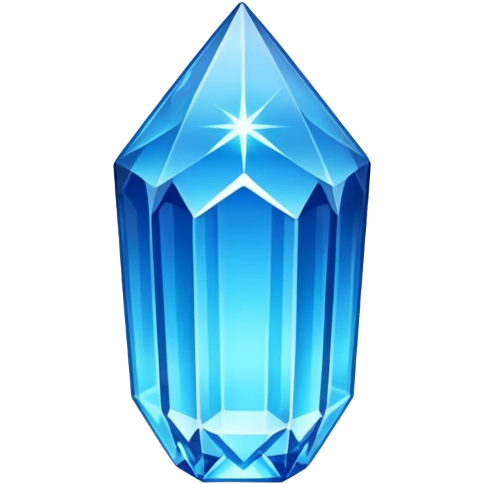 Long blue glowing crystal flat at the bottom emoji
