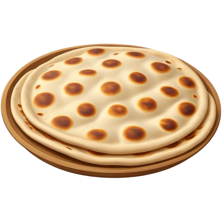 Cinematic Realistic Roti Dish Emoji, showcasing freshly made flatbread rendered with lifelike detail and warm natural lighting. emoji