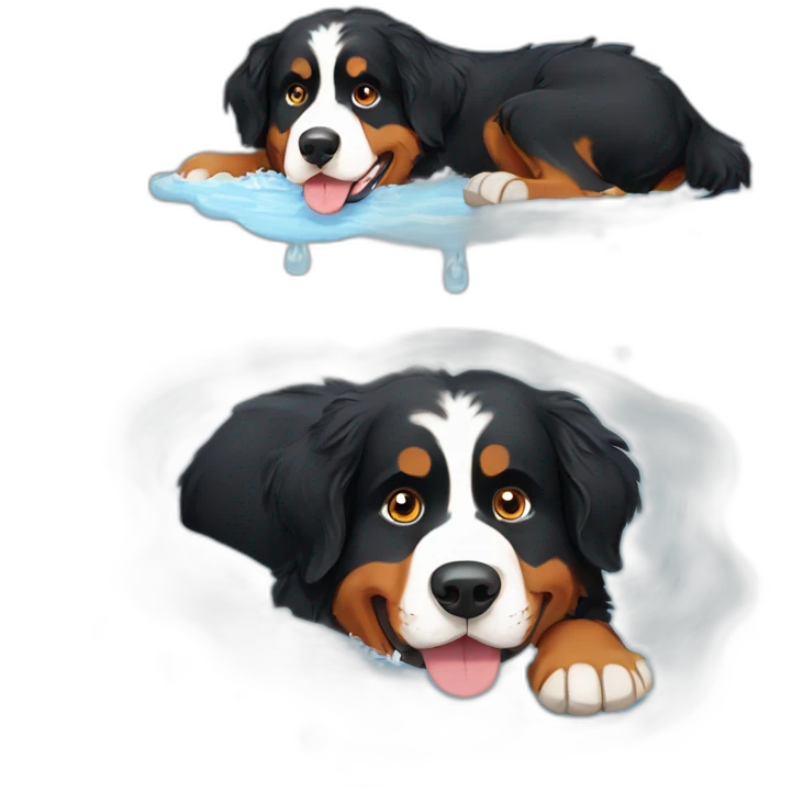 Bernese mountain dog bathing emoji