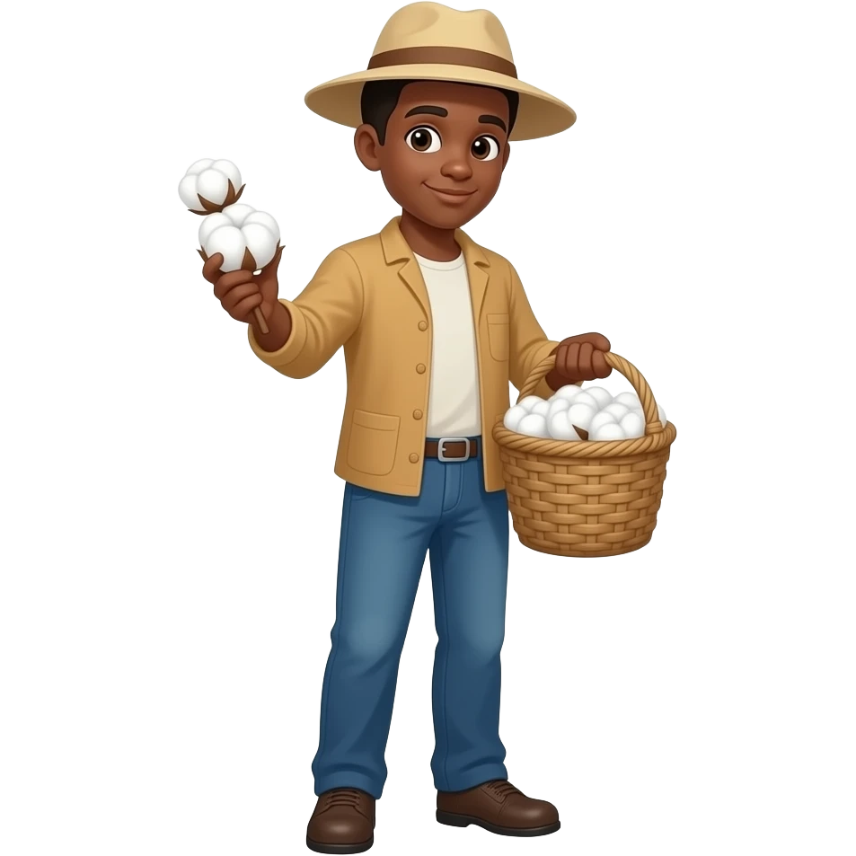 black person picking cotton emoji