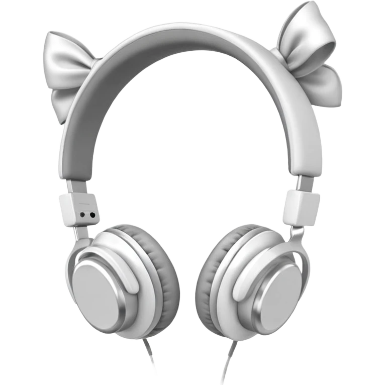 White headphones with bows emoji