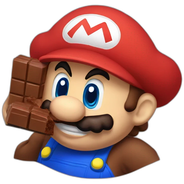 Mario eat chocolate emoji