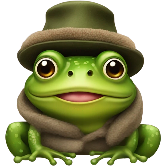 frog with ushanka hat emoji