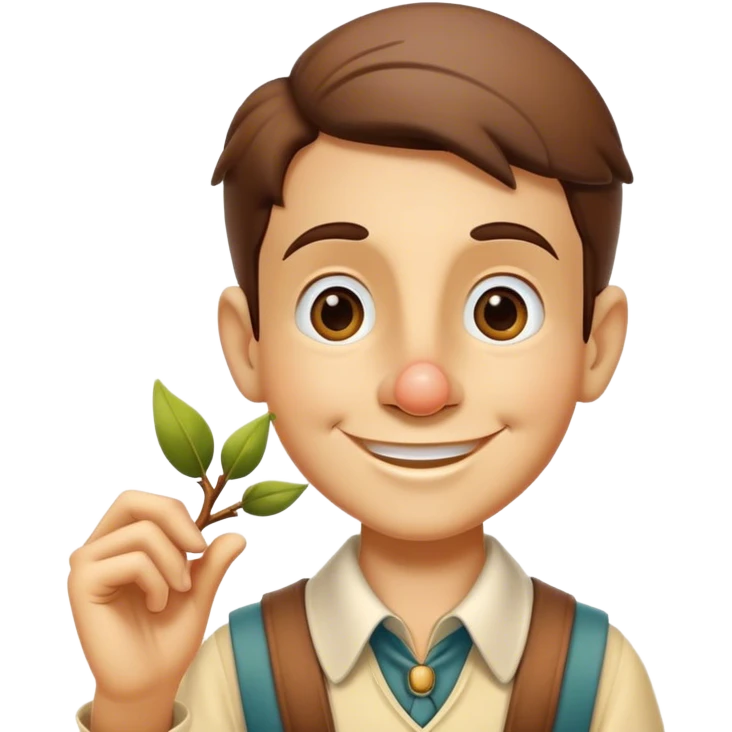 Pinnochio with a branch nose  emoji