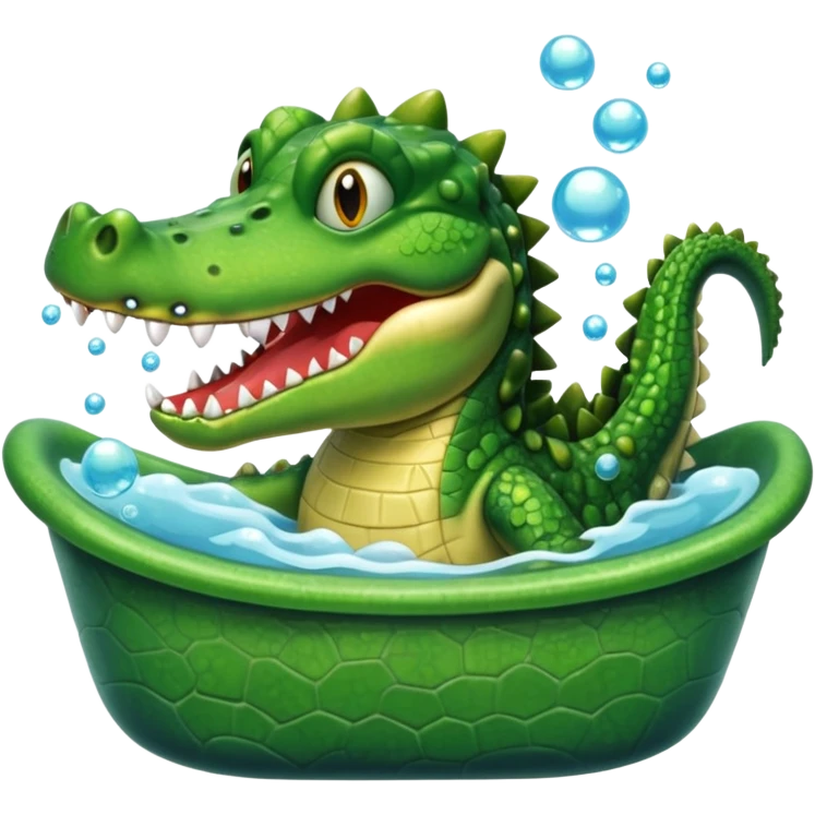 Crocodiles is showing in the bath tub emoji