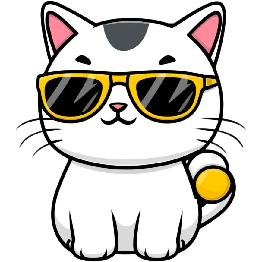 Cat with sunglasses emoji