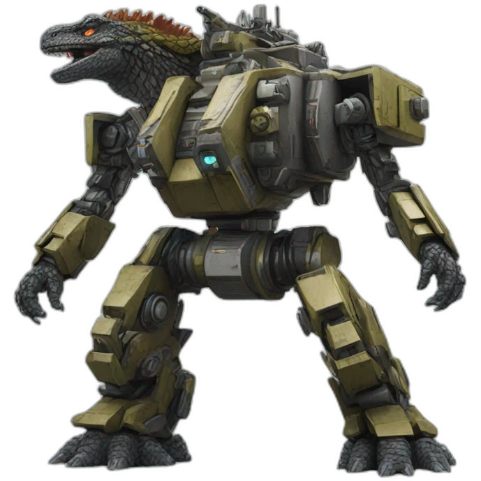 Godzilla mech with artillerie canon emoji