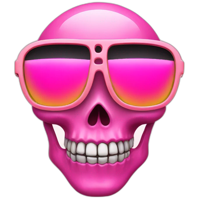 pink skull 80's sunglasses emoji
