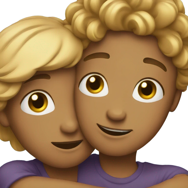 two friends hugging
 emoji