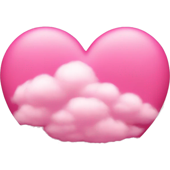 Pink heart cloud emoji