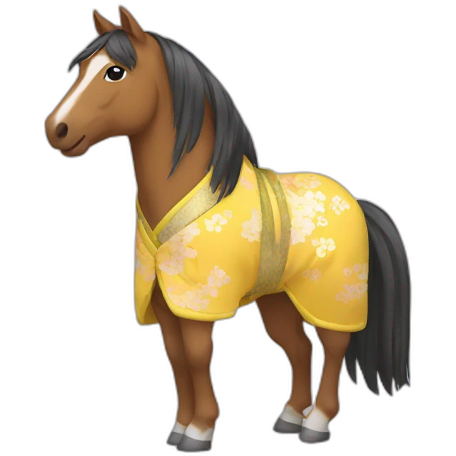 Horse with a yellow kimono  emoji