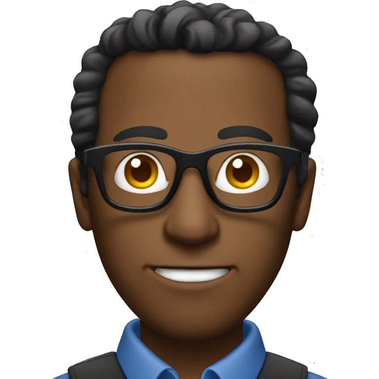 bold men with glasses on computer emoji