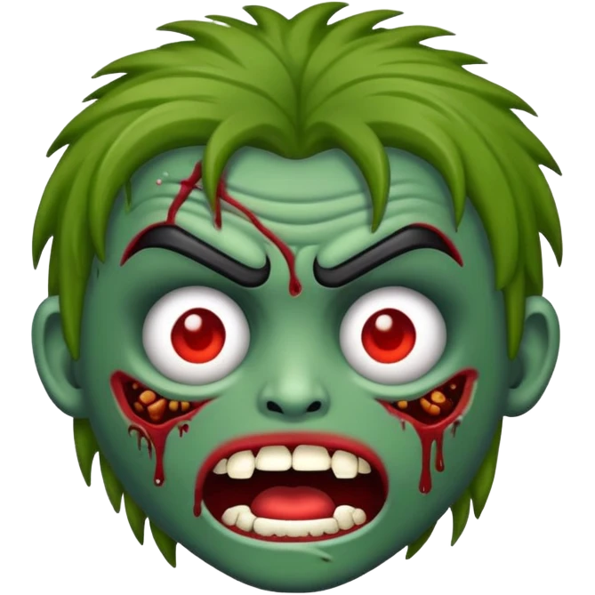 Emoji de zumbi com cabelo cacheado emoji