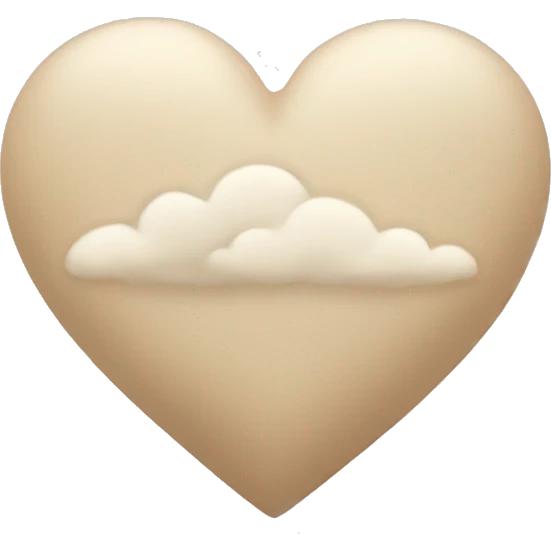beige heart + cloud emoji