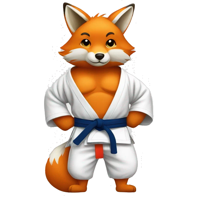 Fox Wearing Jiu-Jitsu gi emoji