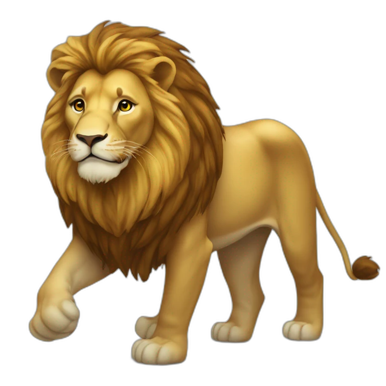 Lion sur éléphant emoji