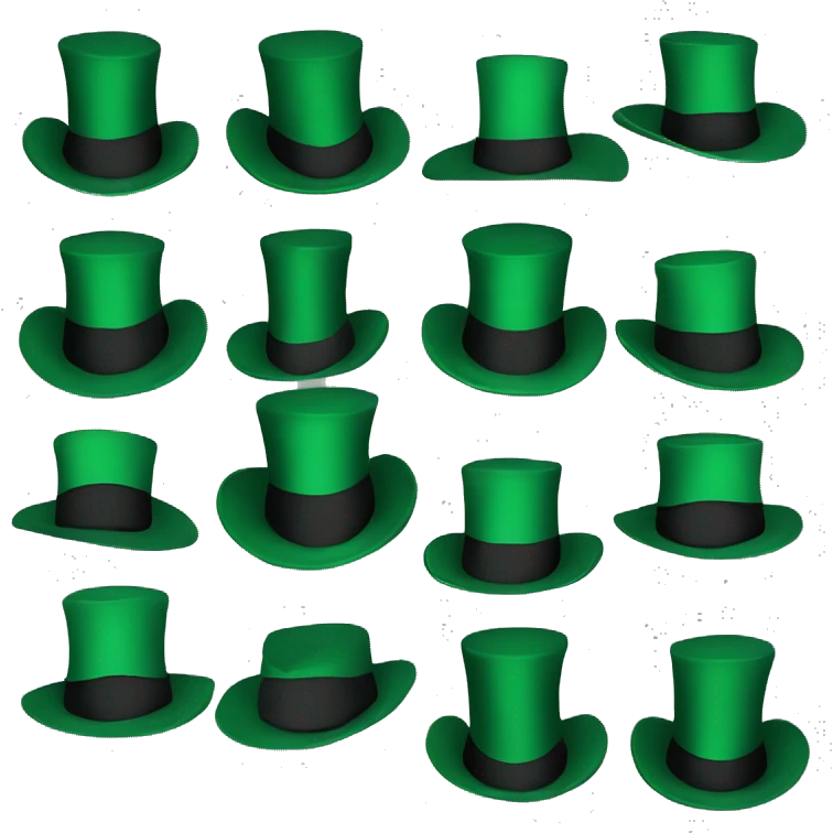 Green Among Us with a dark green tophat emoji
