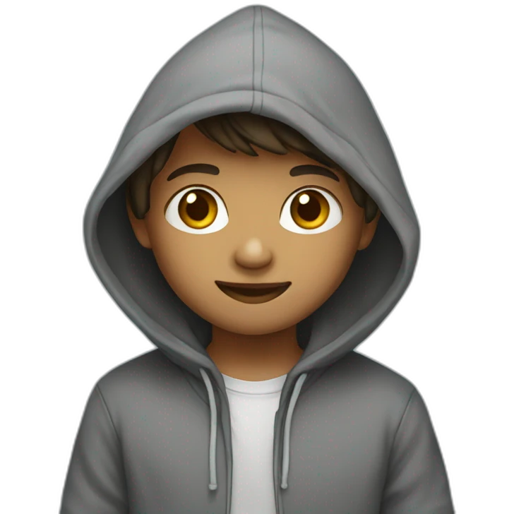 Cute boy wearing hoodie emoji
