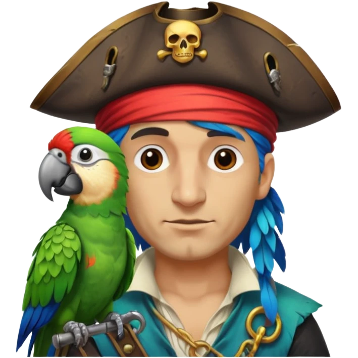 pirate and parrot emoji