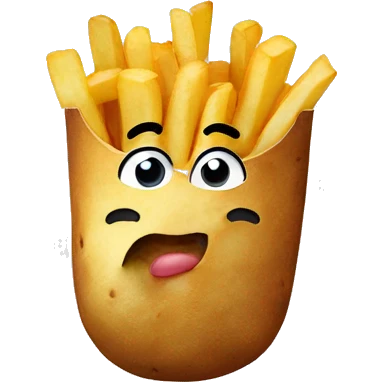 potato eating fries emoji