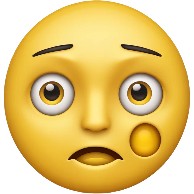 emoji yellow face facing the side but their eyes are looking right at the camera and breaking the forth wall emoji