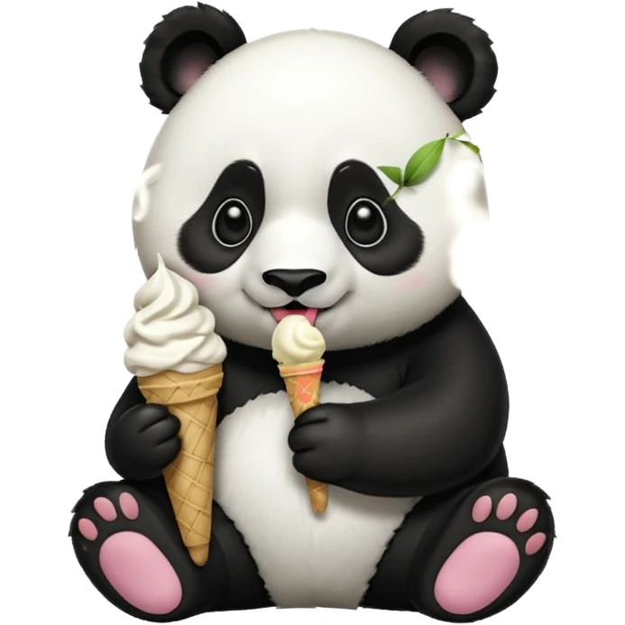 Panda eating ic emoji