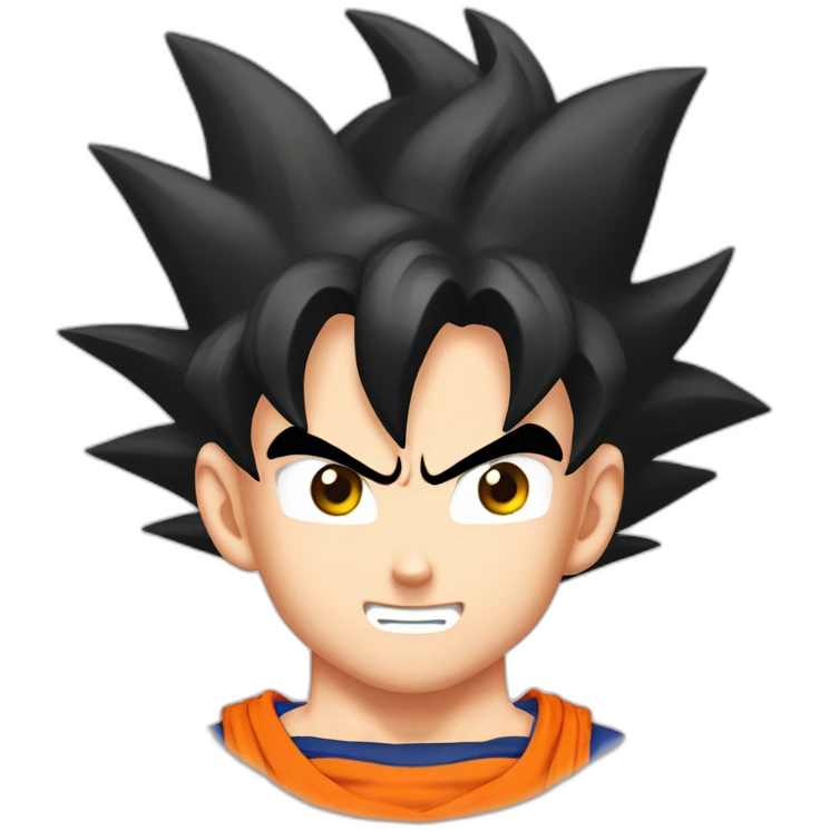 dragonball goku face colour emoji