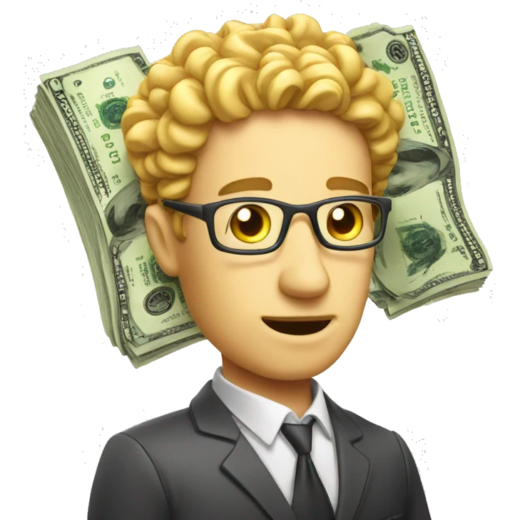 money brain smart man  emoji