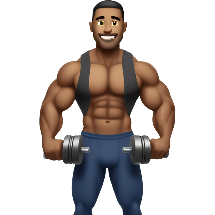 muscly guy holding dumbells emoji
