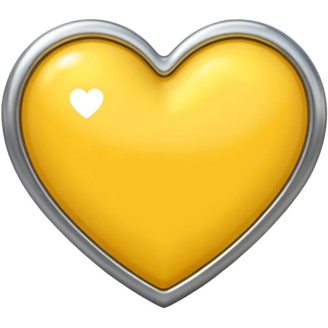 yellow heart with a metallic silver finish emoji