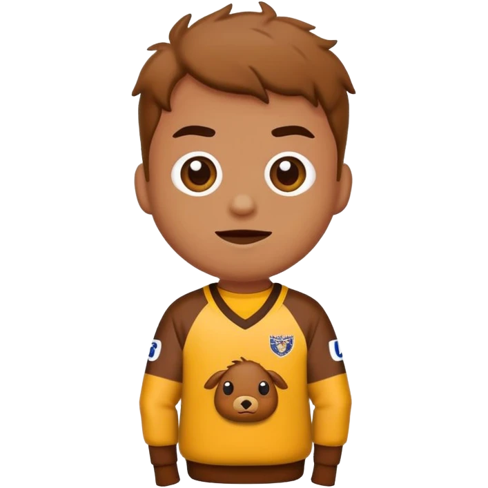 Poo emoji in a Hawthorn AFL jumper emoji