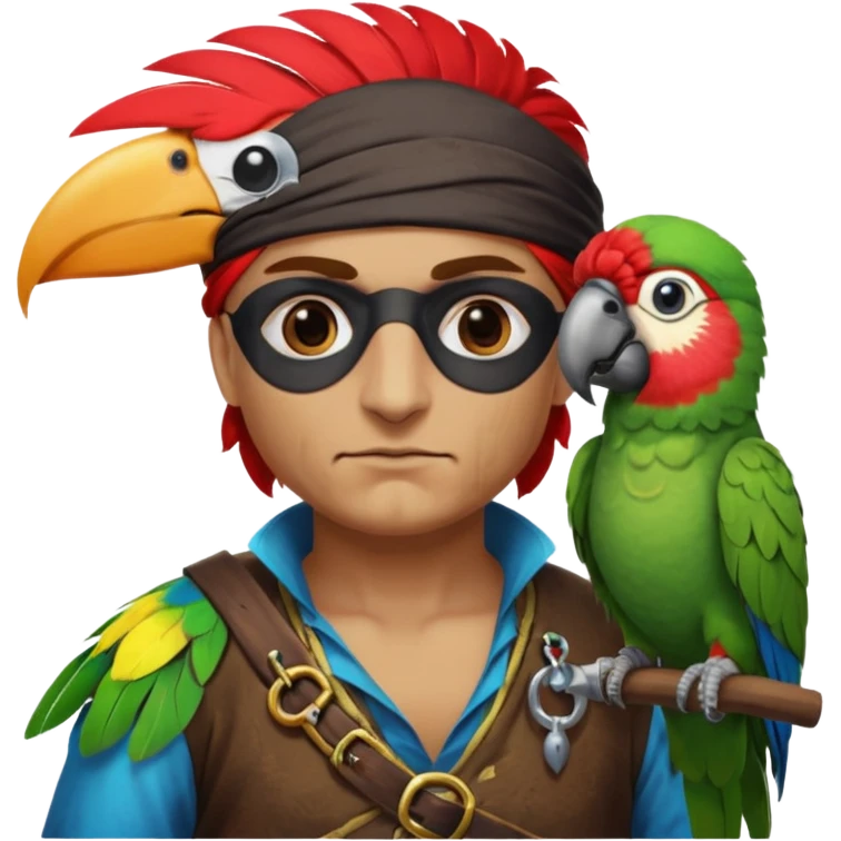 pirate and parrot emoji