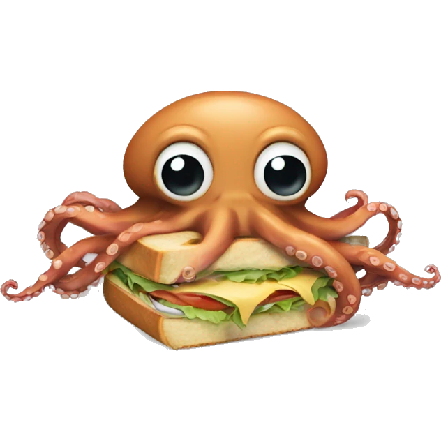 Octopus eating a sandwich  emoji